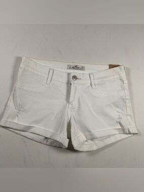 Hollister NEW Distressed Low Rise Micro Mini Denim Cuff Shorts Size 27 Stretch
